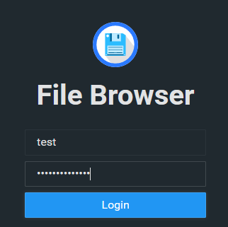 Окно входа в File Browser